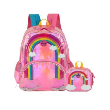 Imagem de Kit Arco-íris Mochila de Costas + Lancheira Térmica - UP4YOU, Pink