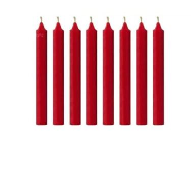 Imagem de Velas Oliveira, Vela Palito Vermelha - Kits com 12-14 - 16-18cm - (Por Kilo) 100% Parafina (18cm)