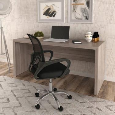 Imagem de Mesa para Escritório 163cm ME4109 com Cadeira Diretor Tela Mesh Tok 3310 Carvalho/Preto