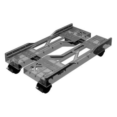 Imagem de Suporte de CPU com largura ajustável, suporte para CPU com 4 rodízios, suporte de torre de PC móvel, suporte para PC sob a mesa para suporte de CPU de escritório doméstico (cinza)