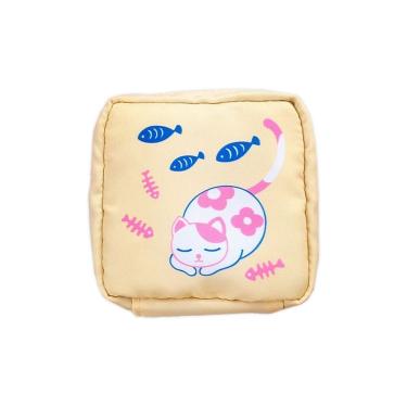 Imagem de Necessaire Feminina Porta Absorvente Cosméticos Pequeno Amarelo