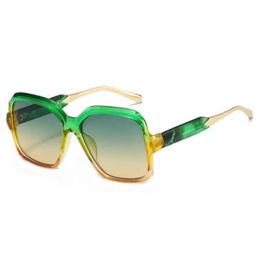 Imagem de HPIRME Óculos de sol femininos da moda para áreas externas, resistentes a raios UV, masculino, proteção UV (verde)