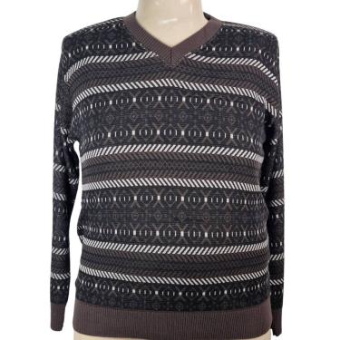 Imagem de Blusa Masculina Tricô Detalhes Marrom Sem Preconceito