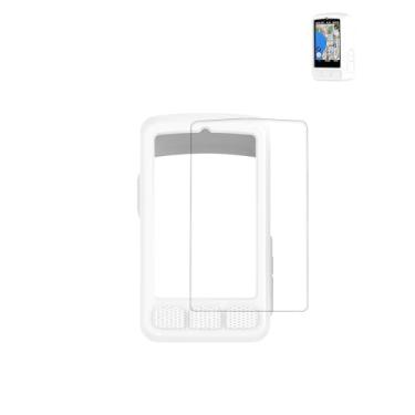 Imagem de Capa para computador Wahoo ELEMNT Bolt V3 GPS ciclismo/bicicleta, capa protetora portátil de silicone macio resistente a arranhões e choque com protetor de tela para Wahoo ELEMNT Bolt V3, branca