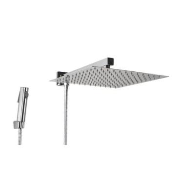 Imagem de Ducha Inox 304 30x30 cm c/ Desviador e Ducha de Mão em ABS - AMG Metai