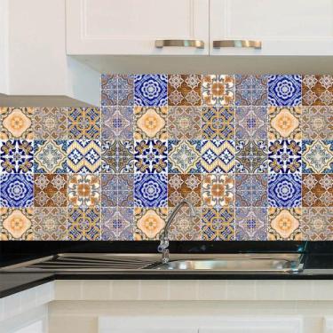 Imagem de Adesivo de Azulejo - Ladrilho Hidráulico - 20cm x 20cm - 24un - 048Azm