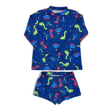 Imagem de Conjunto Infantil Praia Menino Camisa Sunga Proteção Solar - Jagar, Ba