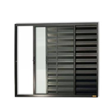 Imagem de Veneziana 3 Folhas Aluminio Preto 1,00x1,50 S/grade