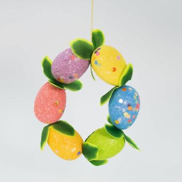 Imagem de Guirlanda de Páscoa Enfeite Decorativo de Ovos Coloridos 20cm
