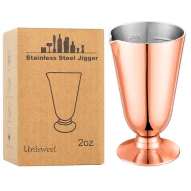 Imagem de UNISWEET Jigger de coquetel premium de 59 g, materiais de aço inoxidável com 7 escalas de medição dentro, máquina de medição de vinho profissional para coquetéis e licores, bom para bartenders e uso