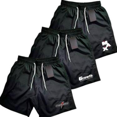 Imagem de Kit 3 Bermudas Mauricinho tactel Masculino MIX para treino e Academia 