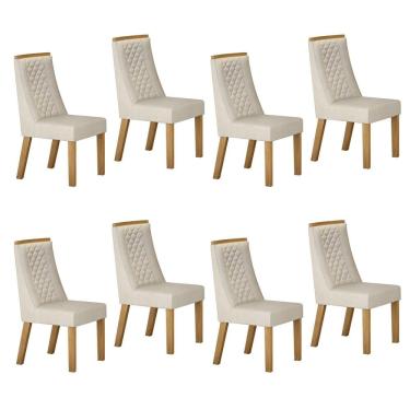 Imagem de Conjunto 8 Cadeiras para Sala de Jantar Dora Palha