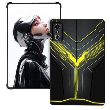 Imagem de Capa para tablet gamer RedMAGIC Astra 23.0 cm, design fino, capa protetora macia de TPU fosco para ZTE Nubia RedMAGIC Tablet 3 Pro, antiarranhões, à prova de choque, linhas amarelas