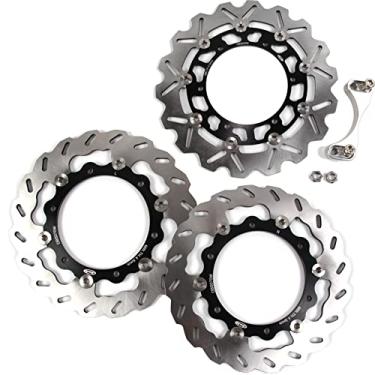 Imagem de Arashi Discos de freio dianteiros traseiros rotores para Yamaha XP T-max 500 2008-2011, acessórios de substituição de motocicleta preto