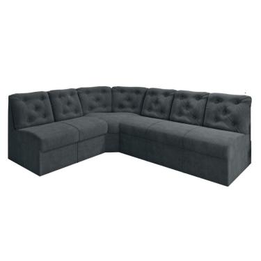 Imagem de Sofá De Canto 6 Lugares Cinza Espuma D33 Confortável