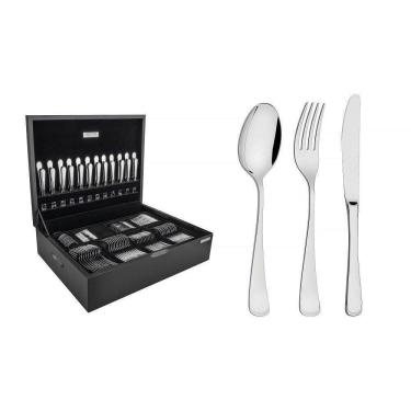 Imagem de Faqueiro Mônaco Inox Estojo De Madeira 130 Peças Tramontina