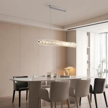 Imagem de Pendente Lustre Luminária Cristal Led Cabo Ajustável Sala Mesa Quarto 