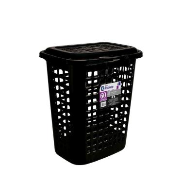 Imagem de Cesto Telado Retangular Com Tampa 60 Litros Preto Rischioto