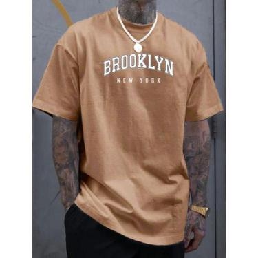 Imagem de Camiseta Masculina BROOKLYN 100% Algodão malha 30.1 - trevix, Bege, G