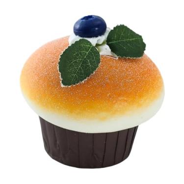 Imagem de KiBcsLic Modelo de bolo artificial, cupcake artificial, decoração criativa, brinquedo fofo, adereços realistas, simulação de bolo, ornamento para mesa de loja, Mirtilo