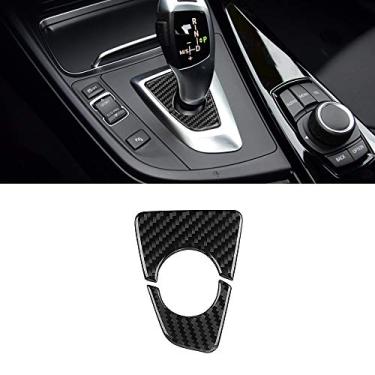 Imagem de BLAKAYA Compatível com painel central de fibra de carbono painel caixa de engrenagens moldura decalque guarnição para BMW Série 3 3GT F30 F34 2013 2014 2015 2016 2017 2018 2019 (preto