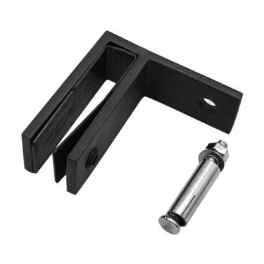 Imagem de Generic Grampo de vidro fixador de parede prático suporte de prateleira de vidro aço inoxidável para estante quarto escritório escada jardim, Preto, Contra a Parede