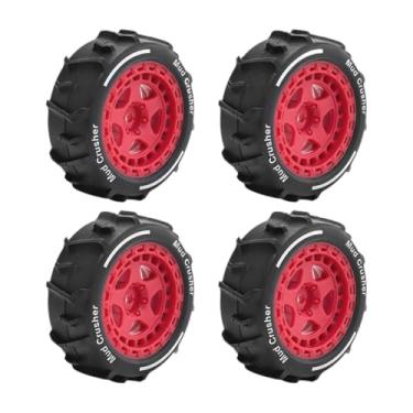 Imagem de menolana Rodas de reposição para todo-terreno RC 4 x 2,8 x 1 polegada para veículos 1/14, acessório profissional resistente, para neve, praia, deserto, Vermelho