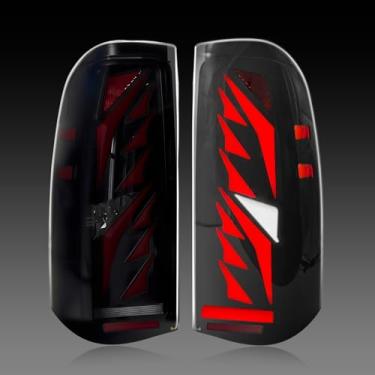 Imagem de Luzes traseiras sequenciais de LED completas compatíveis com Silverado 2003-2006 1500 2500 3500 conjunto de lâmpadas traseiras lente fumê 1 par de lanternas traseiras