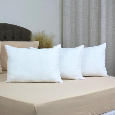Imagem de Kit 3 Travesseiros Pluma de Ganso 3 Unidades 68cm x 48cm Tecido 100% P