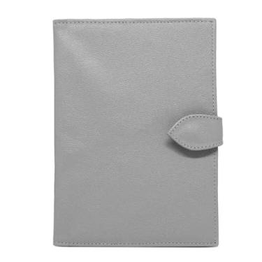 Imagem de Porta Cartão de Vacinação em Couro Legítimo Para Bebês Com Gravação Gratuita (Cinza)