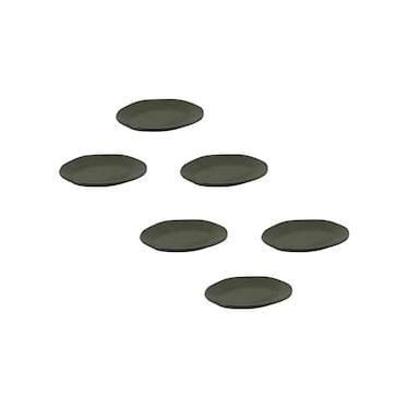 Imagem de Conjunto de Pratos de Sobremesa Ovais Porto Brasil Orgânico Greenery 22,5cm - 6 peças