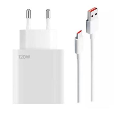 Imagem de Fonte Carregador Type-C 120w Turbo + Cabo de Dados 6A - Compativel com Xiaomi Poco X3 X4 X5 XT