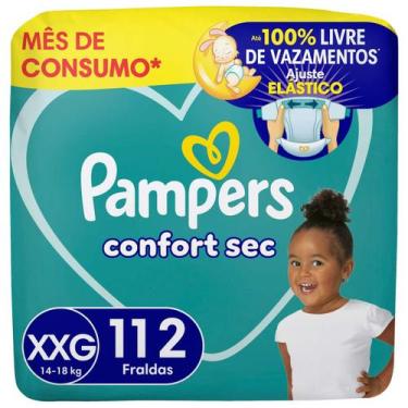 Imagem de Fralda Pampers Confort Sec Tam. XXG 14 a 18kg 112 Unidades, XXG, 112 f