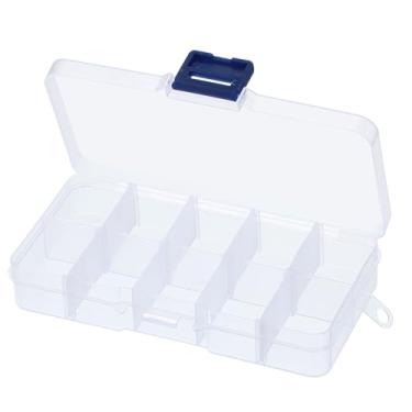 Imagem de Organizador de berloques de unhas de 12 x 6 x 2,5 cm, organizadores de artesanato e caixa de armazenamento, caixa organizadora de contas de plástico transparente, joias e ferramentas de pesca