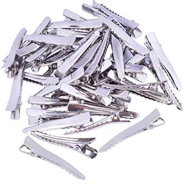 Imagem de 50 grampos de cabelo de jacaré de metal de 45 mm com dentes