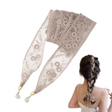 Imagem de Lenço de cabeça de renda para mulheres, faixas de cabelo de renda para mulheres, cadarços de cabelo, lenço de pescoço, cintos para mulheres, cintura longa, skinny, cachecóis rosa para mulheres