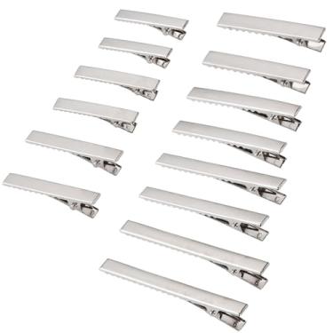 Imagem de 70 peças de grampo de cabelo de jacaré plano de ferro, achados de metal, grampos de cabelo com bico de pato de ferro, suporte de presilhas para fazer laços de cabelo, decorações de estilo de