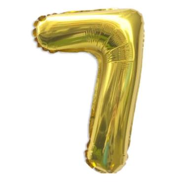 Imagem de Balão dourado número 7 de 81 cm para decoração de 1º aniversário, balões grandes autoinfláveis com números dourados de 0 a 9, balões dourados de hélio para mulheres, homens, artigos de festa de