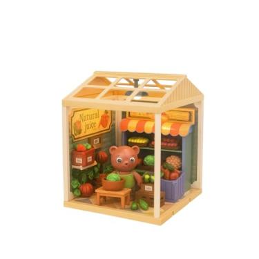 Imagem de Casinha Miniatura Encantada com Luz LED para Montar — Presente Criativo Educativo para Meninas, DIY Decorativo Infantil Premium (Loja de frutas, Unidades, 4)
