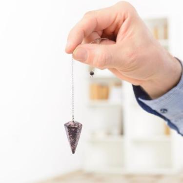 Imagem de Pêndulo de cristal de ponta de rodonita para meditação de 37 mm