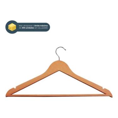 Imagem de 2X Kit 15 Unidades Cabide De Madeira Marfim Verniz Topen Hom