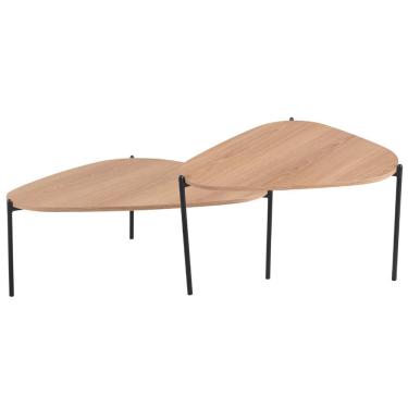 Imagem de Kit 02 Mesas de Centro Para Sala de Estar Pés Metálicos Adek A03 Hanover Preto - Lyam Decor