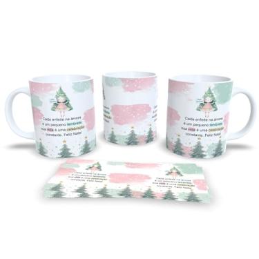 Imagem de Caneca de Natal Decorativa, Porcelana Branca com Ilustração Festiva, Mensagem 'Que as Luzes do Natal Iluminem seus Dias com Alegria e Esperança' (15788)