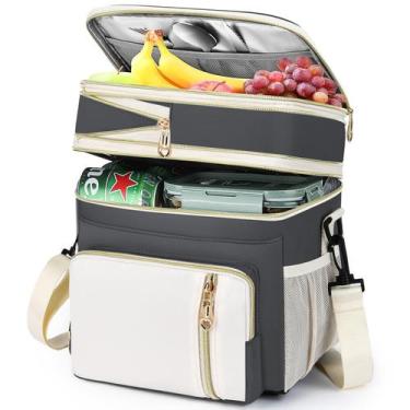 Imagem de Lancheira BAGNN Bolsa térmica isolada expansível 16L cinza