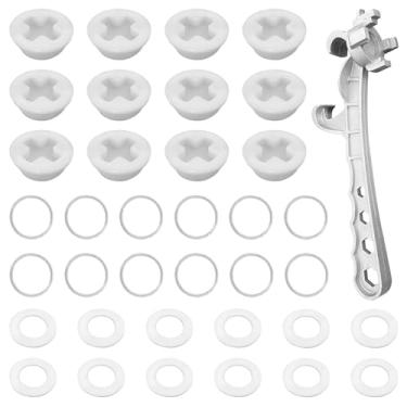 Imagem de Pacote com 12 tampas de tambor (5 polegadas) serve para tambores de 140 litros com juntas de vedação + ferramenta de abrir, plástico resistente, design à prova de vazamento, barris, tanques |