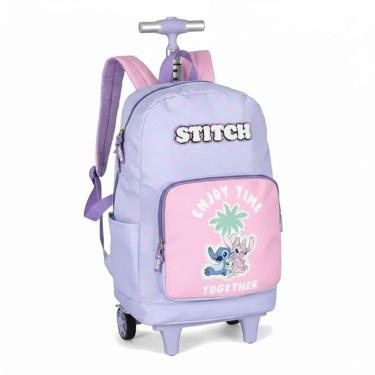 Imagem de Mochila Escolar Infantil com Rodinhas Stitch MC50092SC Roxo - Maxlog