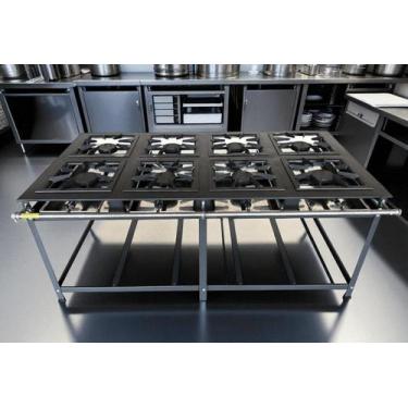 Imagem de Fogão Industrial 8 Bocas 40x40 Ap P8 Leona - Mr Fogões