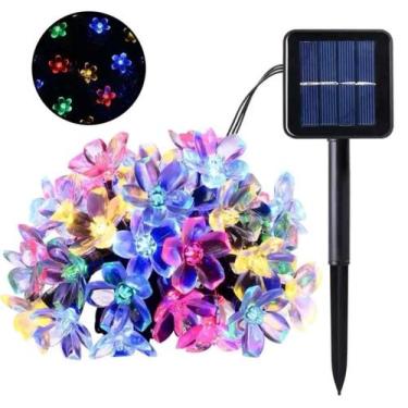Imagem de Cordão de Luz LED Solar 5m à Prova dÁgua  Pisca Pisca Decorativo para 