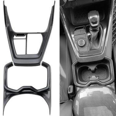 Imagem de MOFANS Painel de mudança de marchas guarnição console central suporte de copo capa de moldura para painel apto para RAV4 2019 2020 2021 2022 2023 (preto brilhante)