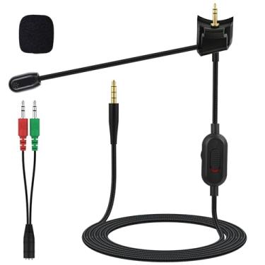 Imagem de Microfone QC35 II compatível com Bose QuietComfort 35 (Série II), fones de ouvido sem fio QuietComfort 35 (Série I), cabo de microfone Boom com adaptador divisor de 1 a 2 de 3,5 mm, 1,2 m (ajuste de